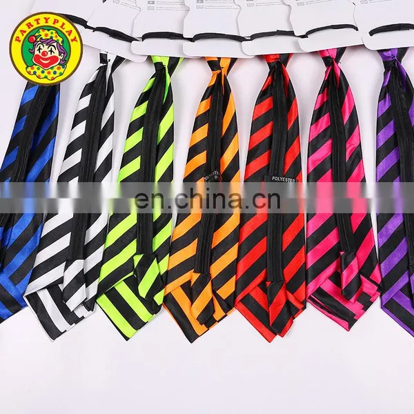 Striped Party Favor Mens Zip Skinny Ties photo-2