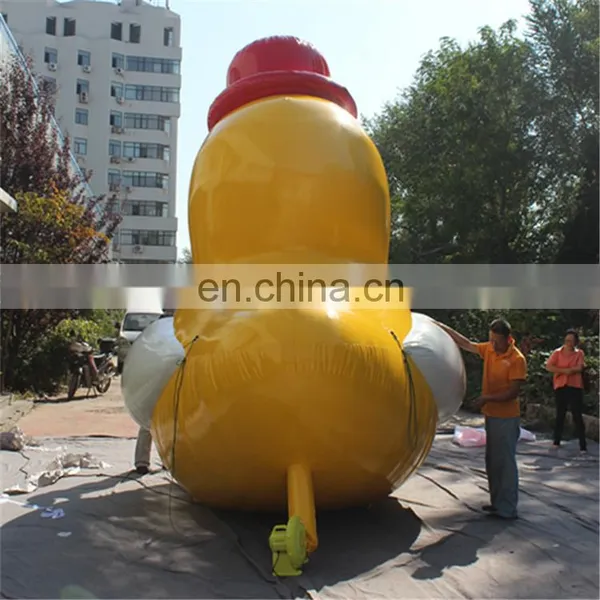 Outdoor Giant Advertising Airblowing Cartoon Characters Yellow Duck Toys Inflatable for Sale photo-4