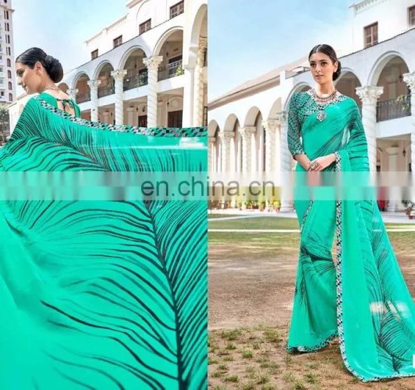Designer Printed Georgette Saree. photo-3