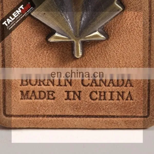 Customized Fashion Logo Special Metal Real Leather Badge Patch for Jeans photo-3