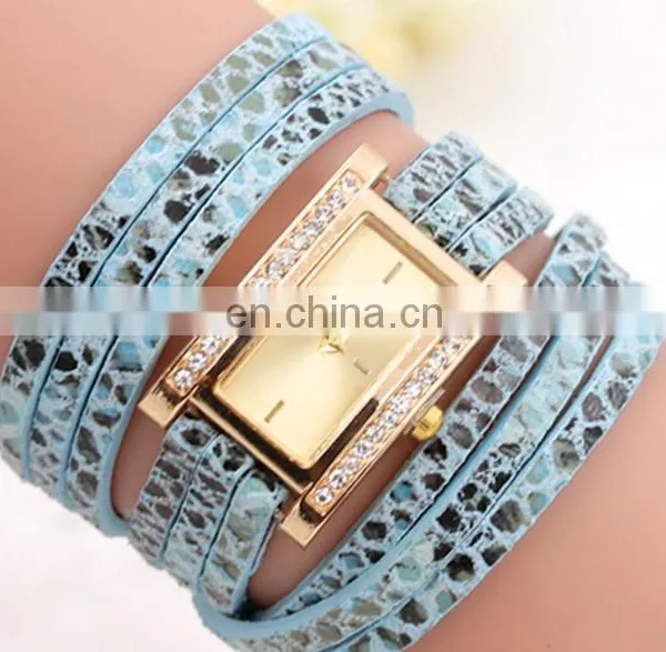 Fashion Printed Leather Bracelet Watch Golden Quartz Watch Leather Bracelets Women Leather Bracelet Watch Gifts for Her photo-3