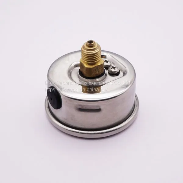 60mm Axial Back Connection Stainless Steel Oil Filled Anti-shock Pointer Pressure Gauge With Dual Scale photo-2
