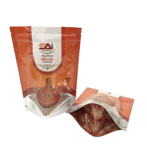 High Quality Digital Printing Clear Window Plastic Bag for Spices Chili Powder Packaging Bag photo-4