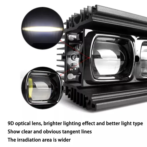 Super Bright 28 Inch 180W Off Road 6D Driving Beam Led Light Bar With Red Green Blue Amber White Daytime Running Light Optional photo-3