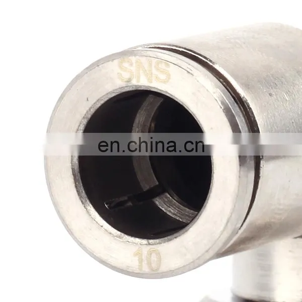 SNS JPL Series Nickel Plated Brass Male Elbow Push to Connect Pneumatic Tube Fitting Air Hose Connector photo-2