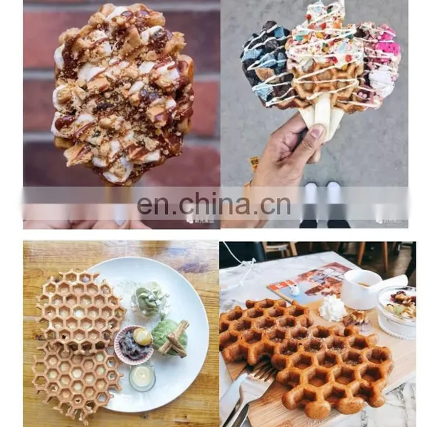 Electric Heating Mechanical Version Honeycomb Waffle Double-sided Heating Turnover Electric Cake File Baking Snack Equipment photo-3