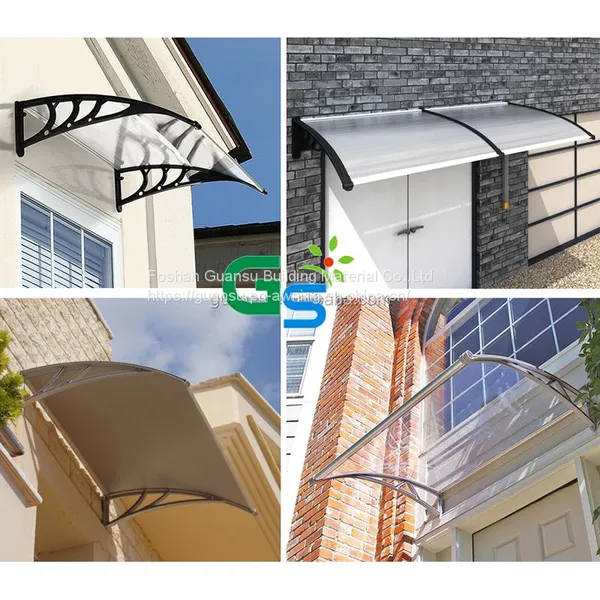 Strong Plastic Bracket UV-protective Polycarbonate Hollow Sheet Window Awning in Factory Price photo-5