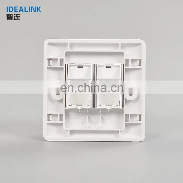 86*86mm 3m RJ45 2 Ports Network Keystone Wall Face Plate For Cat6 Cable photo-5