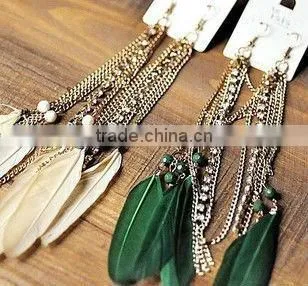 Fashion Feather Tie-in Dress Diamond Earrings