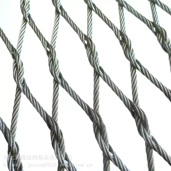 Exportation chinoise de filets en corde d'acier inoxydable de type noué et tissé à la main pour la protection contre les chutes de pierres