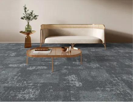 B1 Fireproof 100% PP Carpet Tiles 1m x 1m Solution Dyed Level Loop Carpet Tiles With PE / PVC Backing for Office & Commercial Flooring photo-2