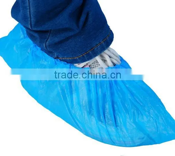Blue Disposable CPE PE Plastic Shoecovers Shoe Covers With Elastic photo-2