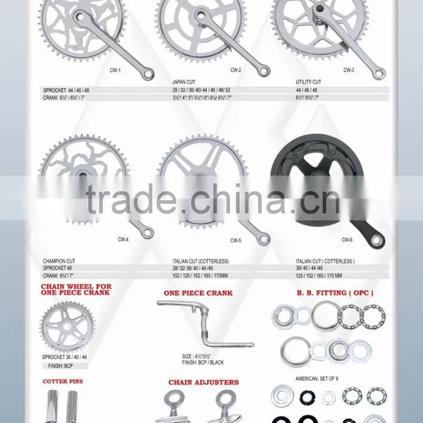 BICYCLE CHAINWHEEL AND CRANKS
