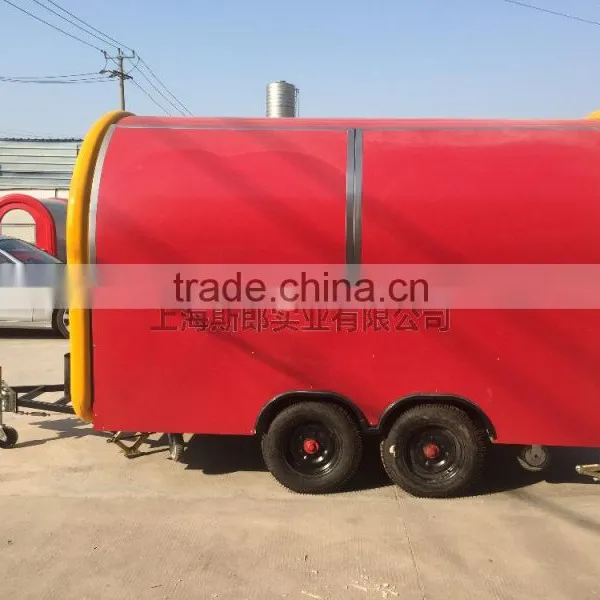 Biaxial Food Cart Trailer Mobile Food Truck Hot Dog Ice Cream Traction Kart Mechanical Brake Config photo-3