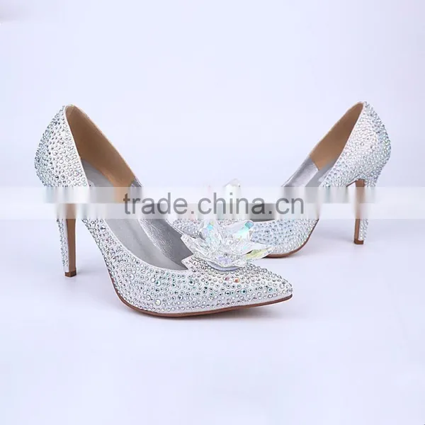 Bridal Wedding Shoes Strass Women High Heel Shoes Small Crystal Stone Shoes for Wedding / Party photo-4