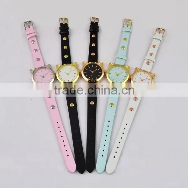 2015 Cute Cat Shape Quartz Watch for Teenage Pretty Little Lady Watches photo-2