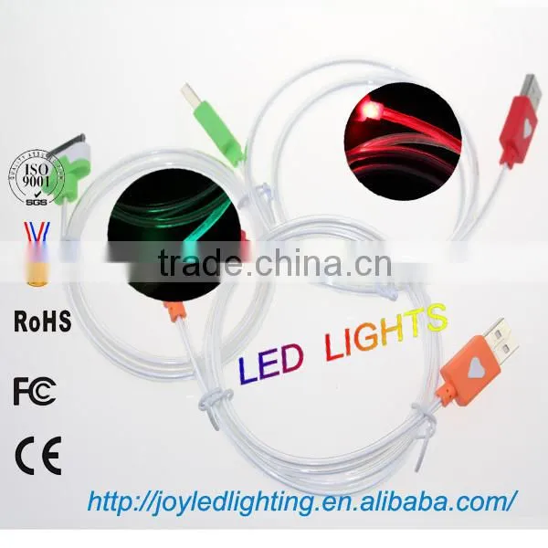 Flash Data Cable With LED for Samsung/HTC/LG/iphone 4/iphone 5/iphone 6
