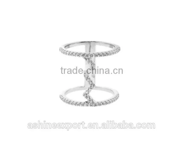 2015 China Wholesale Fashion Cage Rings Crystal Ring Silver &rose Gold& Ring- 4 Colors photo-2