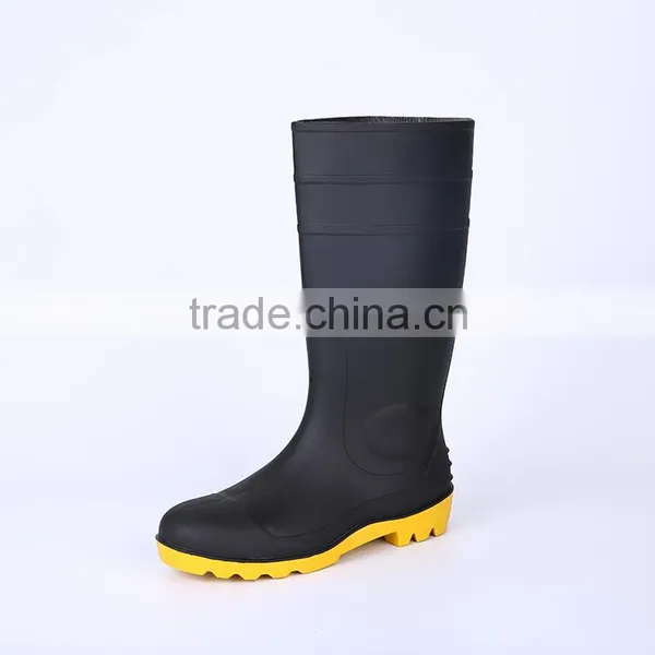 2016 Wholesale Waterproof Black Safety PVC Rain Boots With Steel Toe, Industrial Rain Boots photo-5