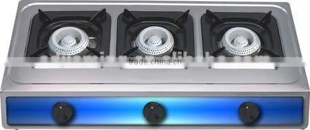 Stainless Steel Table Gas Stove With 3 Burners
