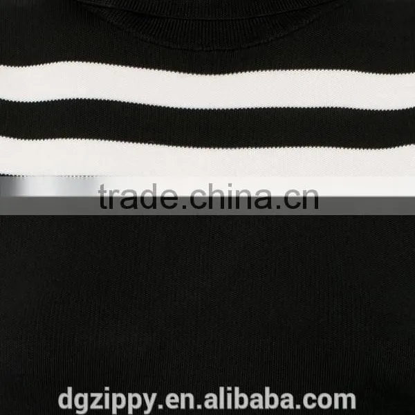 2015 Black and White Stripes Midi Dress Ribbed Neck Line Fashion Woman Dress photo-5