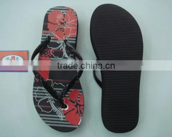 663 LOULUEN Custom Lady Wedge Heel Slippers Flip Flops For Women Wholesale photo-3