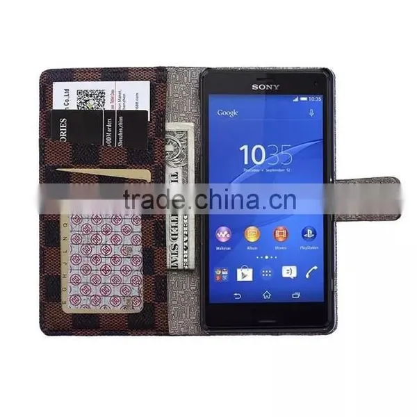 Grid Wallet PU Leather For Sony Xperia Z4 Case Cover photo-5