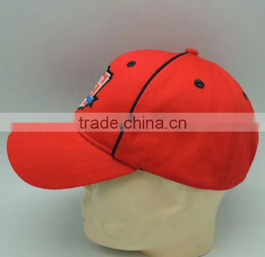 Wholesale Cheap Unisex Red Curved Embroidered 6-panel 100%cotton Custom Baseball Cap photo-2