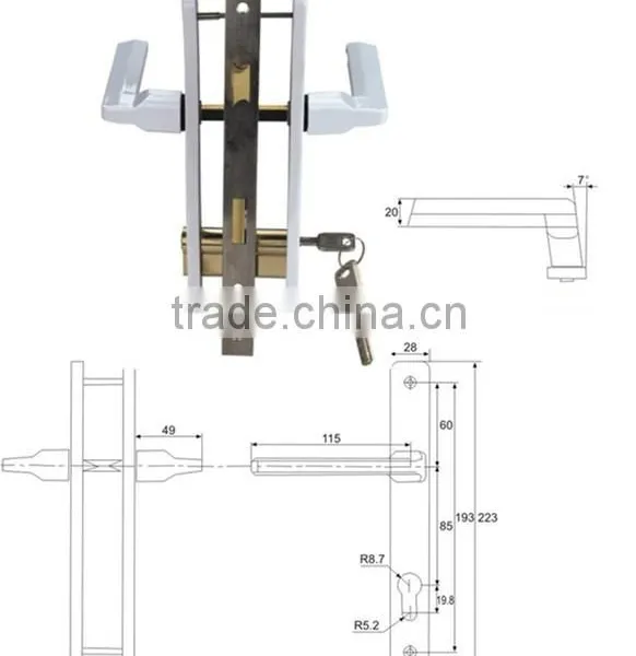 PVC Door Handle Lock PVC Door Lock Mortise Door Lock With Cylinder for PVC Door90210302 Door Lock With Handle Door Lock With Key photo-3