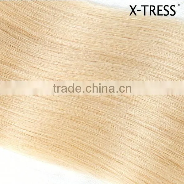 Best Quality Hot Sale 18inch Natural Indonisia Bleach Blond 613 Straight Same Russian Remy Hair Extension Machine Weave Sew photo-4