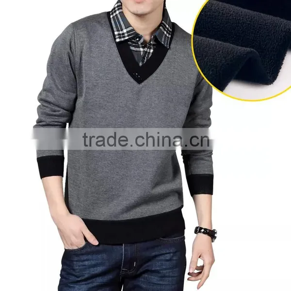 15JW0322 Light Weight V-neck Men Contrast Color Pullover Sweaters