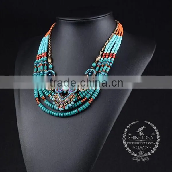 High Quality Vintage Beads Chunky Statement Necklace Tin Alloy Fashion Women Pendant Necklace 6390156 photo-2