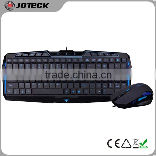 Multimedia wired ultra-thin backlit keyboard mouse combo for office----JMK03