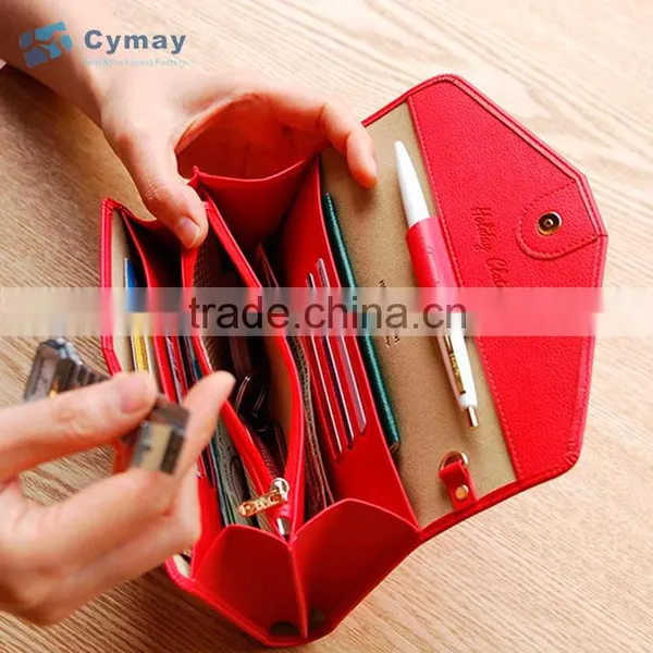 PU Leather Coin Purse Bag Function Pocket Wallet Cover