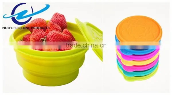 Eco-friendly Food Grade Silicone Collapsible Bowl With Lid photo-3