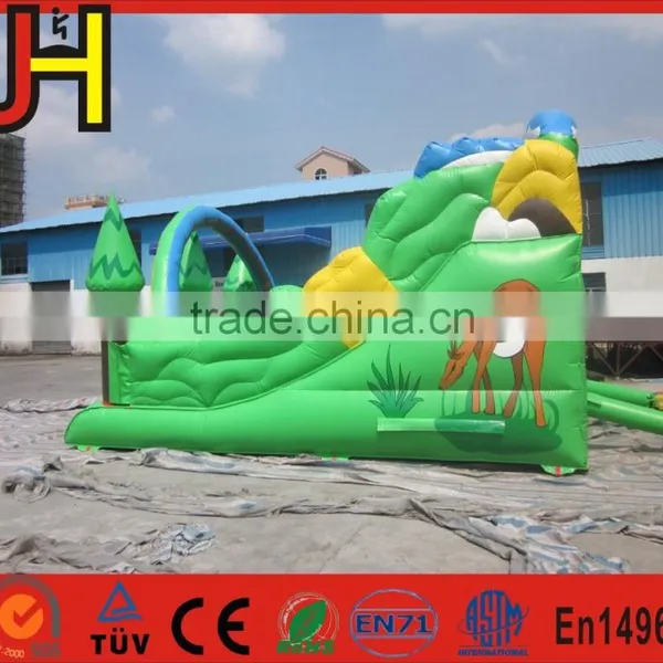 Green Forest Jungle Jumper Inflatable Bouncer Slide, Forest Water Slide photo-2