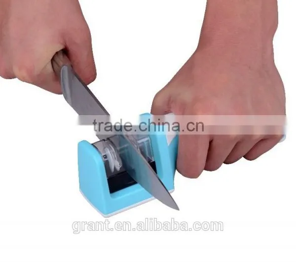 Two Stages (Diamond & Ceramic) Kitchen Knife Sharpener ,Sharpening Stone Household Knife Sharpener Kitchen Cutting Tools photo-5