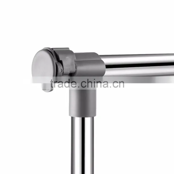 Heavy Duty Double Rail Adjustable Telescopic Rolling Clothing Garment Rack photo-2