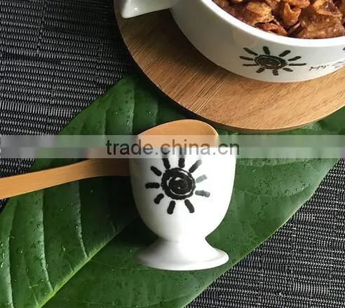 Ceramic Egg Holder With Printing Novelty Egg Holder Cooking Egg Holder photo-3