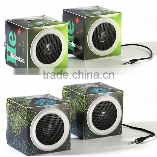 New Design Custom Full Logo Printing Foldable Cardboard Mini Speaker for Promotion Gift photo-6