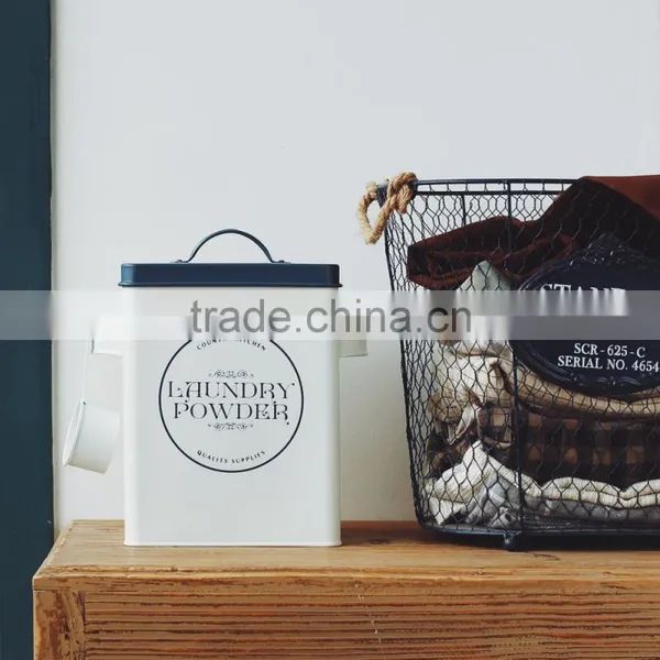 Custom Design Metal Rectangle Laundry Detergent Tin Washing Powder Storage Box photo-2