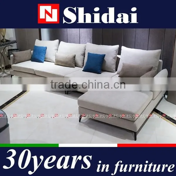 Modern Fabric Corner Sloped Track Arm Gray Sofa With Metal Feet G1125 photo-2