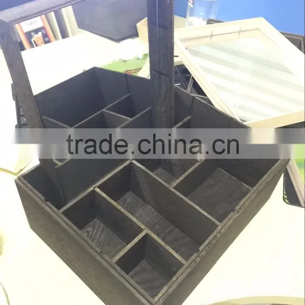 Wooden Natural Jewelry Gift Packaging Box Witjh Mirror photo-2