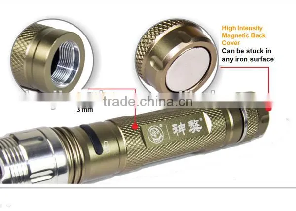 Outdoor Aluminum Rechargeable Flashlight With 4 Shifts and Magnet photo-6
