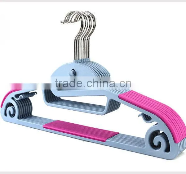 Plastic Antiskid Wet & Dry Clothes Hanger With Pulley,ABS,TPE,PP,Chrome Plated Hook photo-5