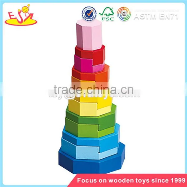 Wholesale High Quality Wooden Stacking Tower Blocks Toy Fashionable Kids Stacking Tower Blocks W13D039 photo-3