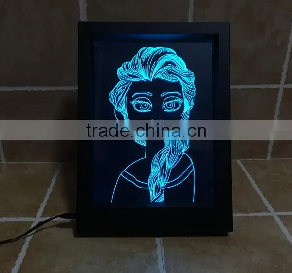 2016 New Design Awsome Creative Magic Illusion 3D Led Night Lights Photo Frame for Decoration photo-4