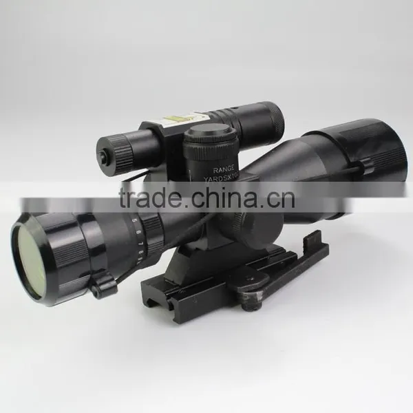 Compact 2.5-10X40 Rifle Scope Red Green Mil-Dot Reticle With Side Attached Green Laser Sight Scope With Quick Release Mount photo-3