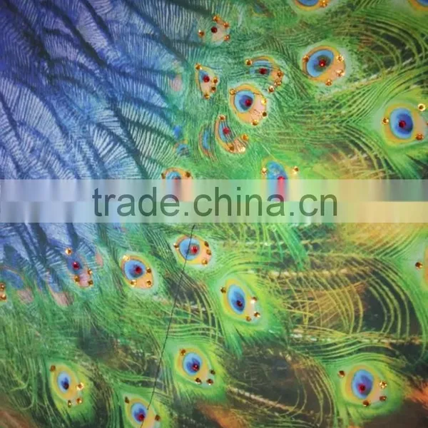 Peacock Print Embellished Kaftan CAFTAN Tunic Poncho Blouse photo-3