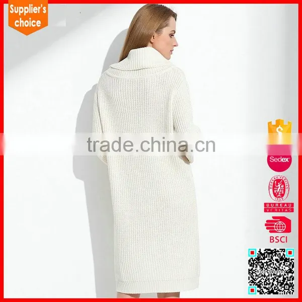 Latest Design Long Sleeves Warmful Turtle Neck Cozy Ladies Long Sweater photo-2